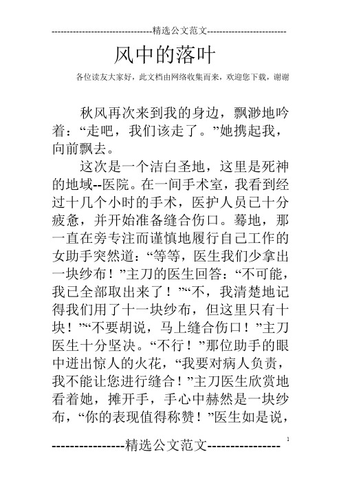风中的落叶