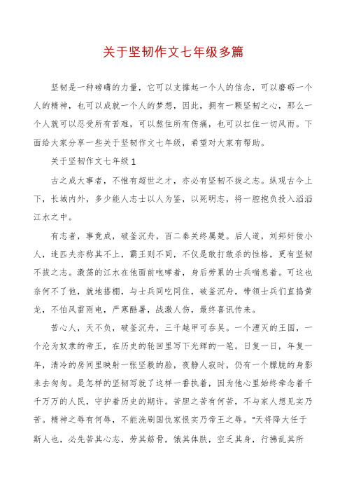 关于坚韧作文七年级多篇