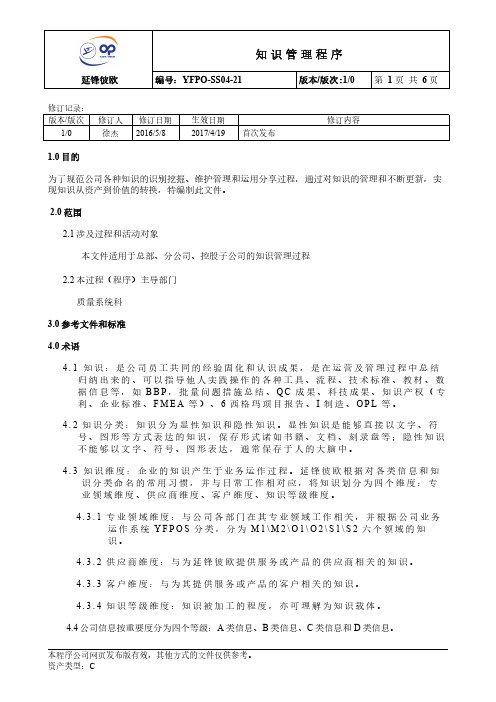 知识管理程序文件