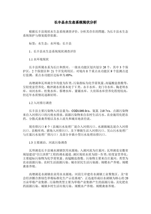 长丰县水生态系统现状分析