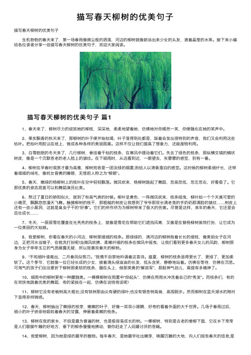 描写春天柳树的优美句子