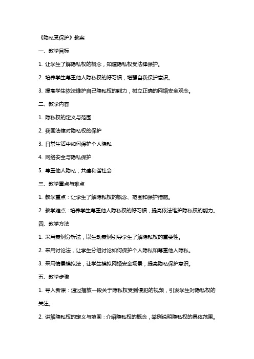 《隐私受保护》教案