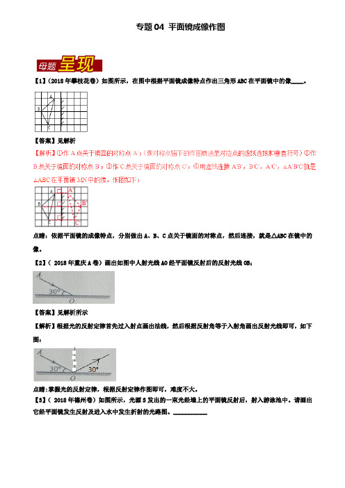 精选中考物理母题题源系列专题04平面镜成像作图含解析