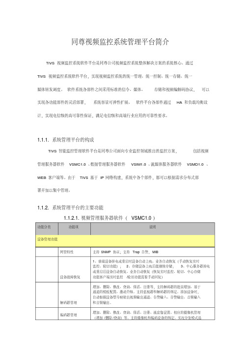 同尊视频监控系统管理平台简介