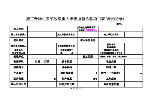 施工升降机安装改造重大维修监督检验项目表.doc