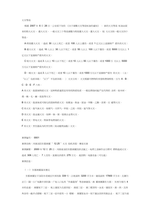 (完整版)特大、重大火灾事故案例整理