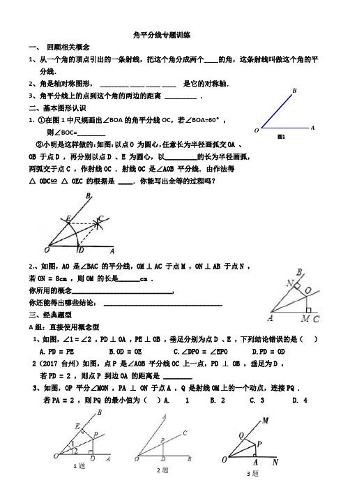 角平分线专题训练