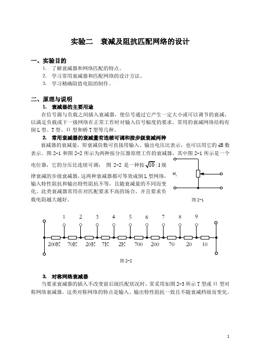 衰减及阻抗匹配网络的设计