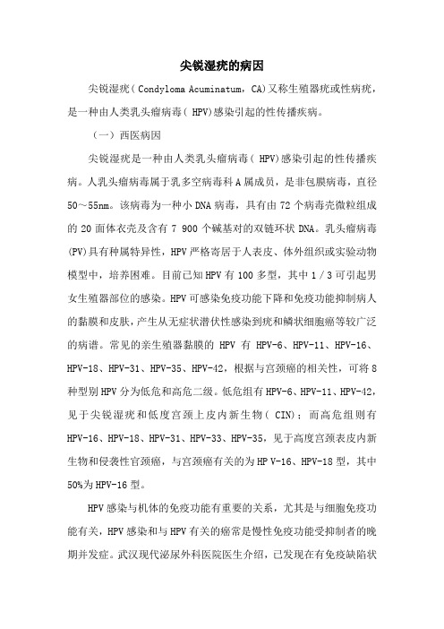 尖锐湿疣的病因