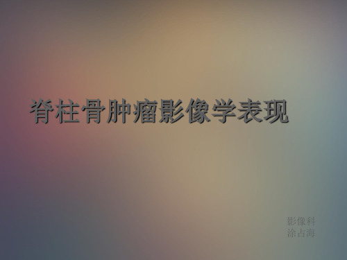 脊柱骨肿瘤影像学表现