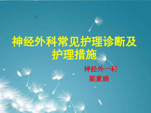 神经外科常见护理诊断和护理措施PPT课件