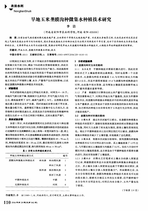 旱地玉米垄膜沟种微集水种植技术研究