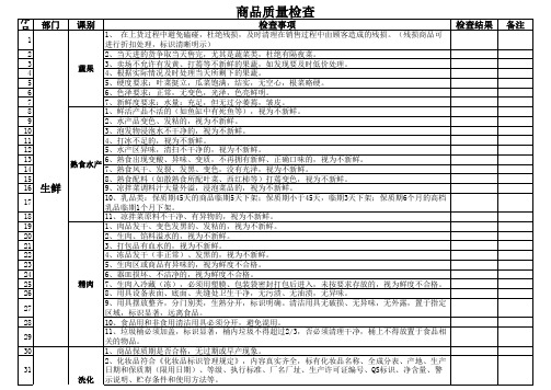 商超超市商品质量检测标准