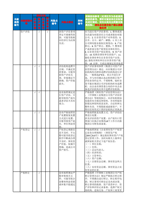 产权管理流程-控制矩阵模板