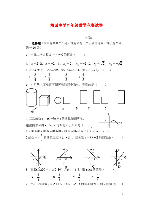 江苏省仪征市九年级数学上学期竞赛试卷 北师大版
