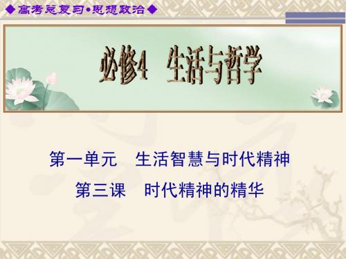 2014届高考第一轮总复习课件：第3课 时代精神的精华(必修4)