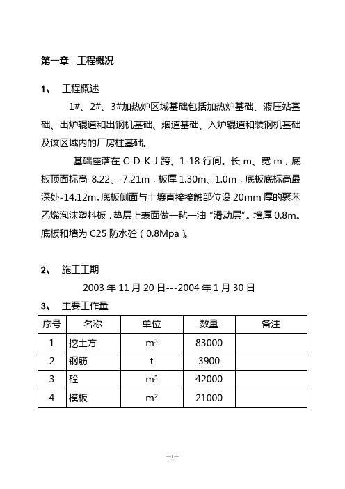 加热炉基础施工方案