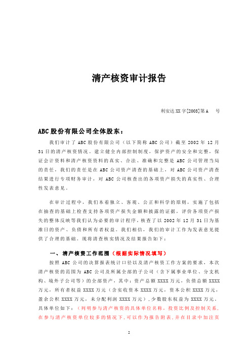 清产核资审核报告