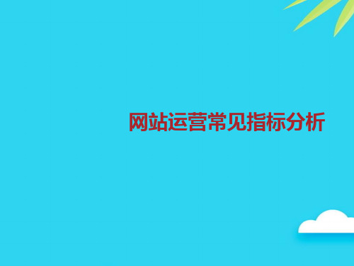 【正式版】网站运营常见指标分析PPT