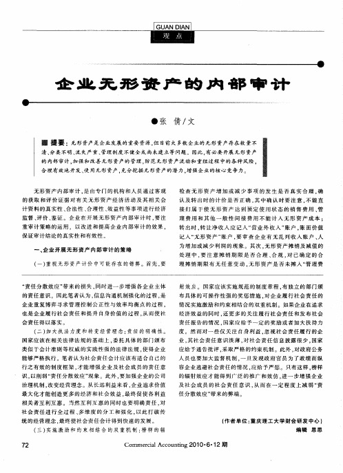企业无形资产的内部审计