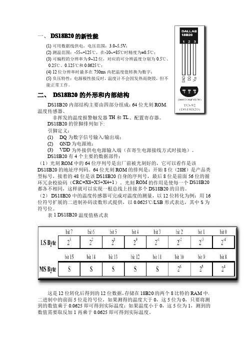 18b20详细中文资料及C语言程序