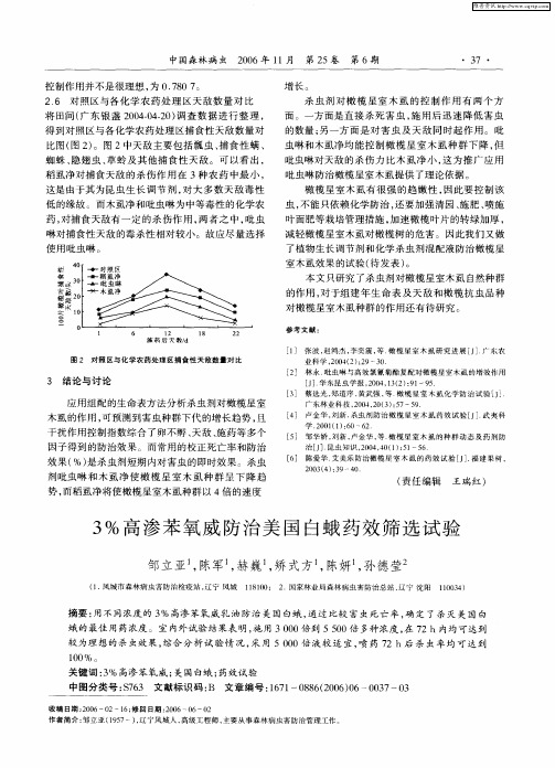 3%高渗苯氧威防治美国白蛾药效筛选试验