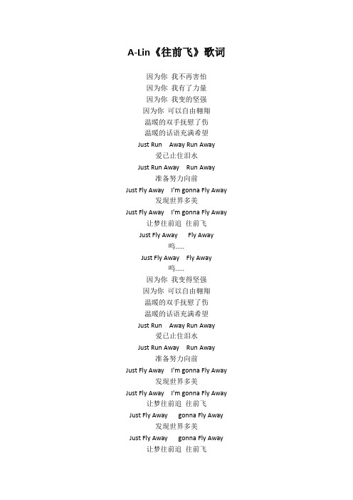 A-Lin《往前飞》歌词(专辑：往前飞)