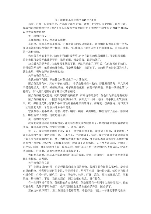 关于植物的小学生作文200字10篇