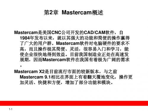 第2章  Mastercam概述