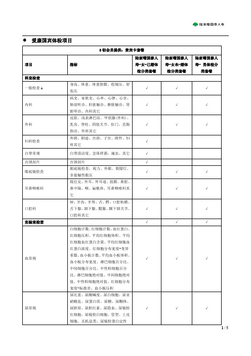 爱康国宾体检项目