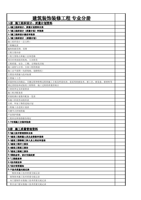 上海市建筑工程质量竣工资料