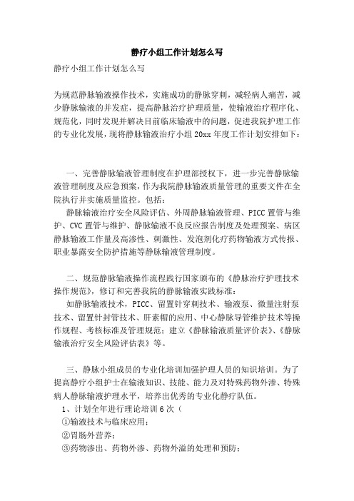 静疗小组工作计划怎么写