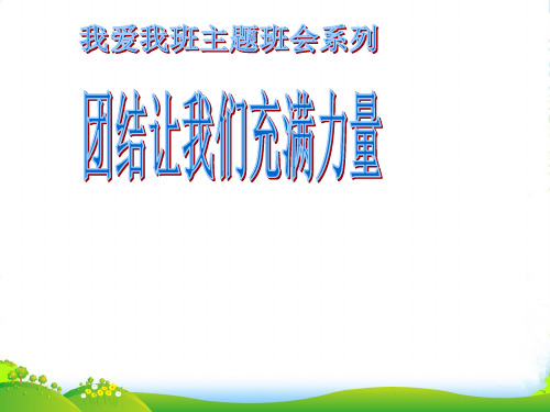 中学主题班会之班级建设系列 团结让我们充满力量课件