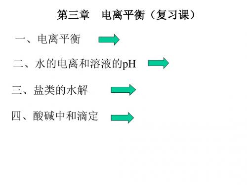 高二化学上学期电离平衡(新编教材)
