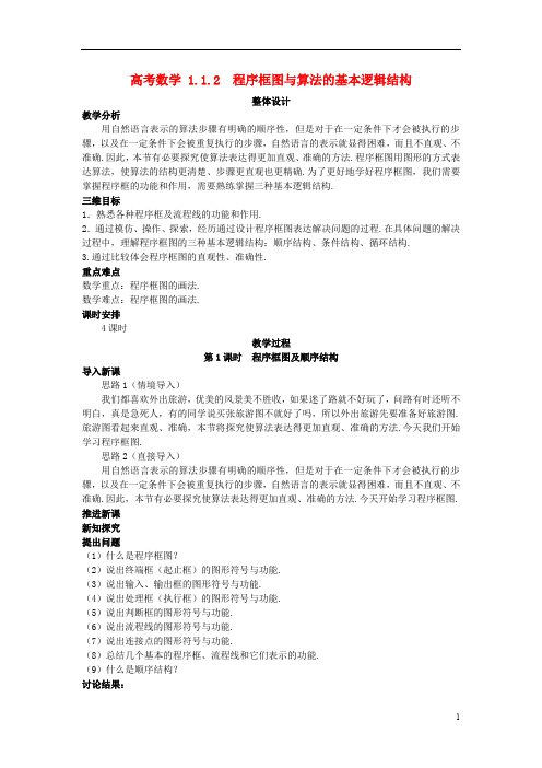 高中数学 (1.1.2 程序框图与算法的基本逻辑结构)教案 新人教A版必修3