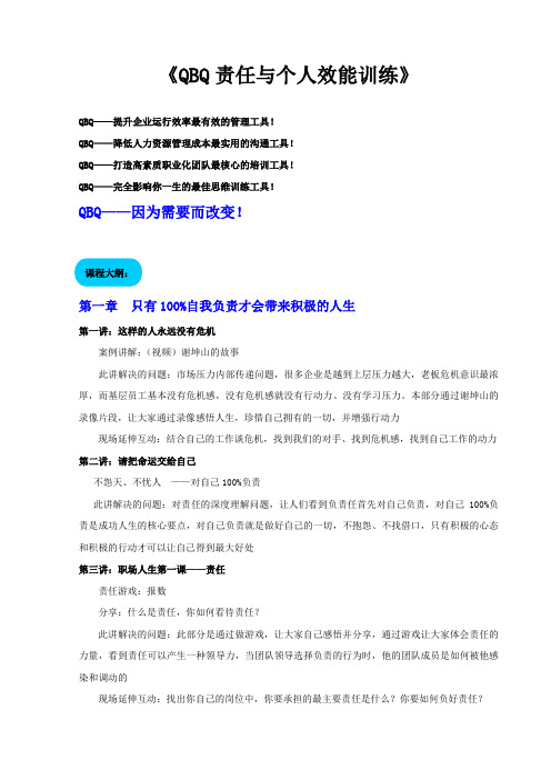 QBQ责任与个人效能训练(1-2天)
