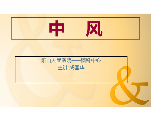 中风诊疗规范修改版 ppt课件
