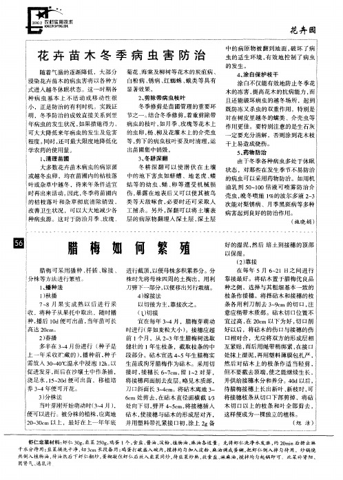 花卉苗木冬季病虫害防治