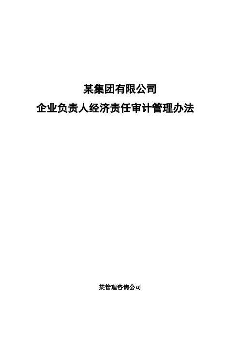 分报告安徽省能源集团有限公司企业负责人经济责任审计管理办法