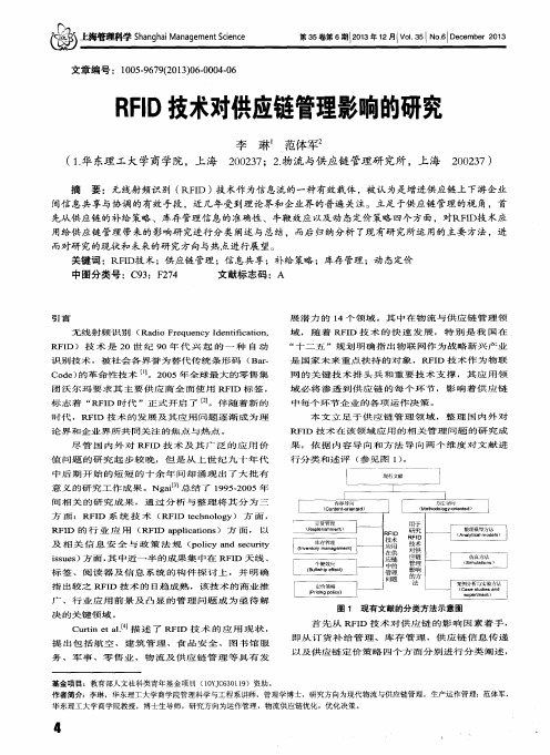 RFID技术对供应链管理影响的研究