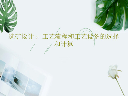 选矿设计 ：工艺流程和工艺设备的选择和计算共47页