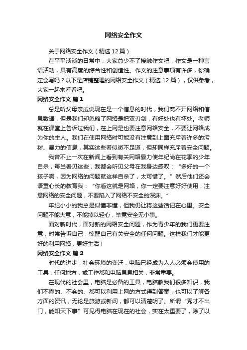 网络安全作文