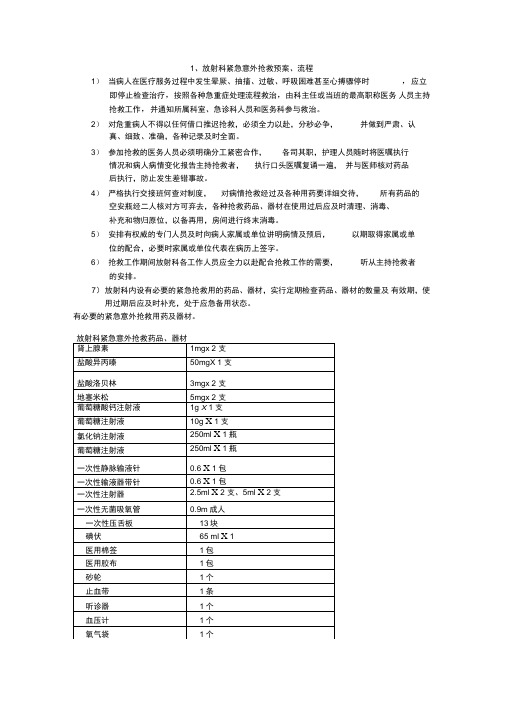 放射科与临床科室紧急呼救流程