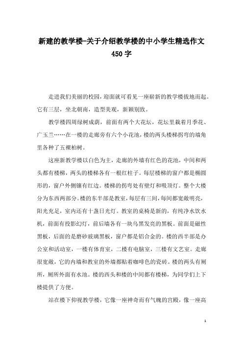 新建的教学楼-关于介绍教学楼的中小学生精选作文450字