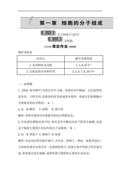 高一生物上册同步课时训练题48