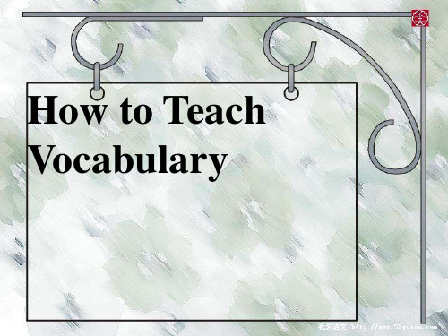 how to teach vocabulary