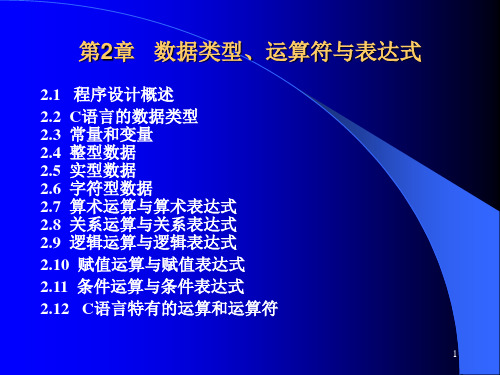 C语言复习资料  第二章重点内容