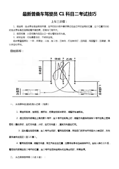 最新普桑车驾驶员C1科目二考试技巧(加视频截图,更利于学习)