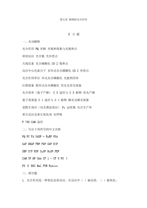 第五章 植物的光合作用