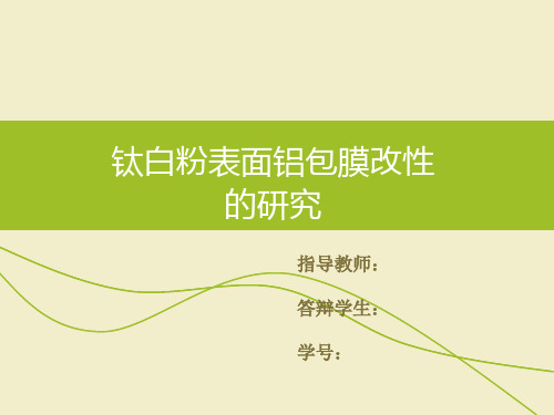 钛白粉表面铝膜改性的研究-文档资料